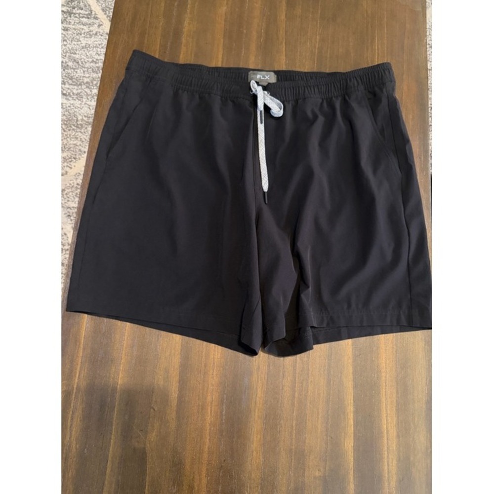 FLX Men's Black Performance Athletic Shorts with Contrast Drawcord